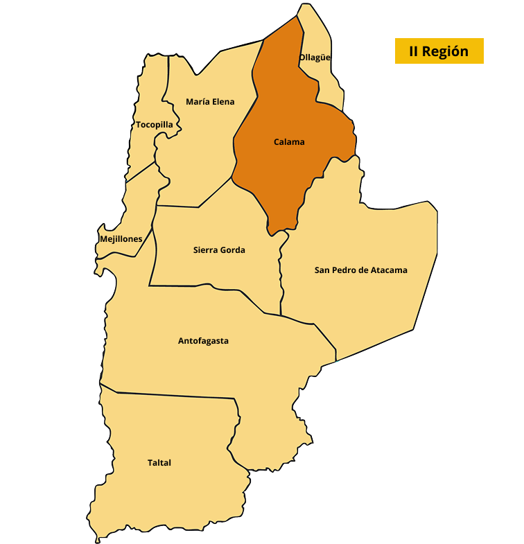 Mapa de la II Región