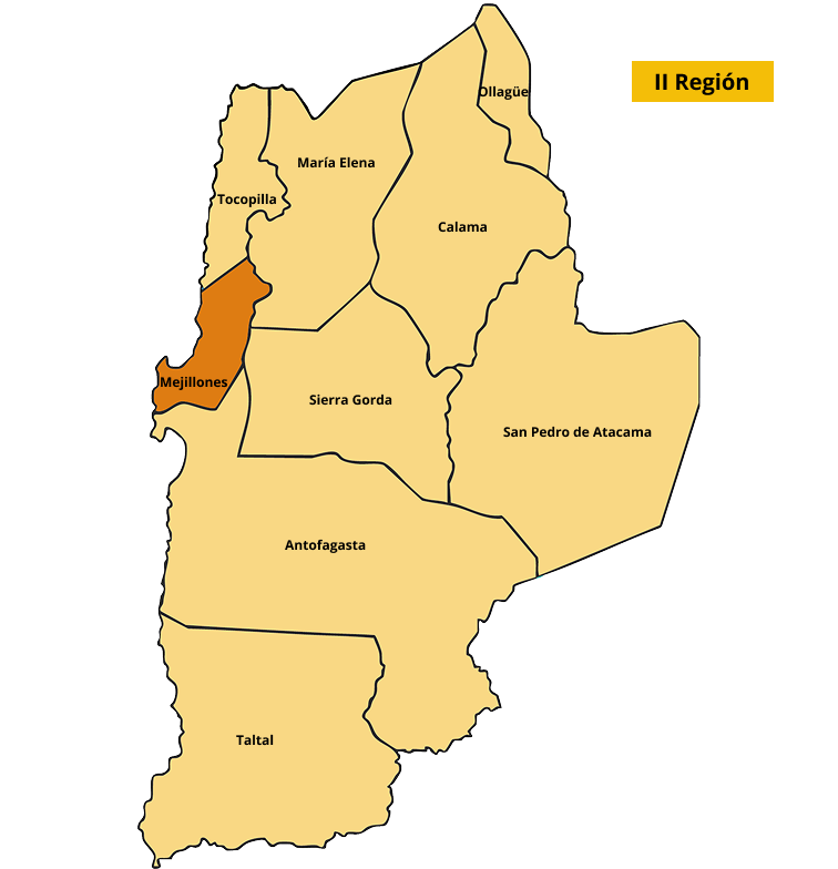Mapa de la II Región
