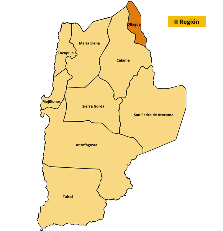Mapa de la II Región